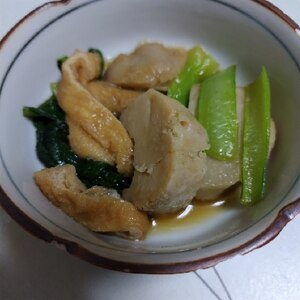 里芋と小松菜と油揚げの煮物♪